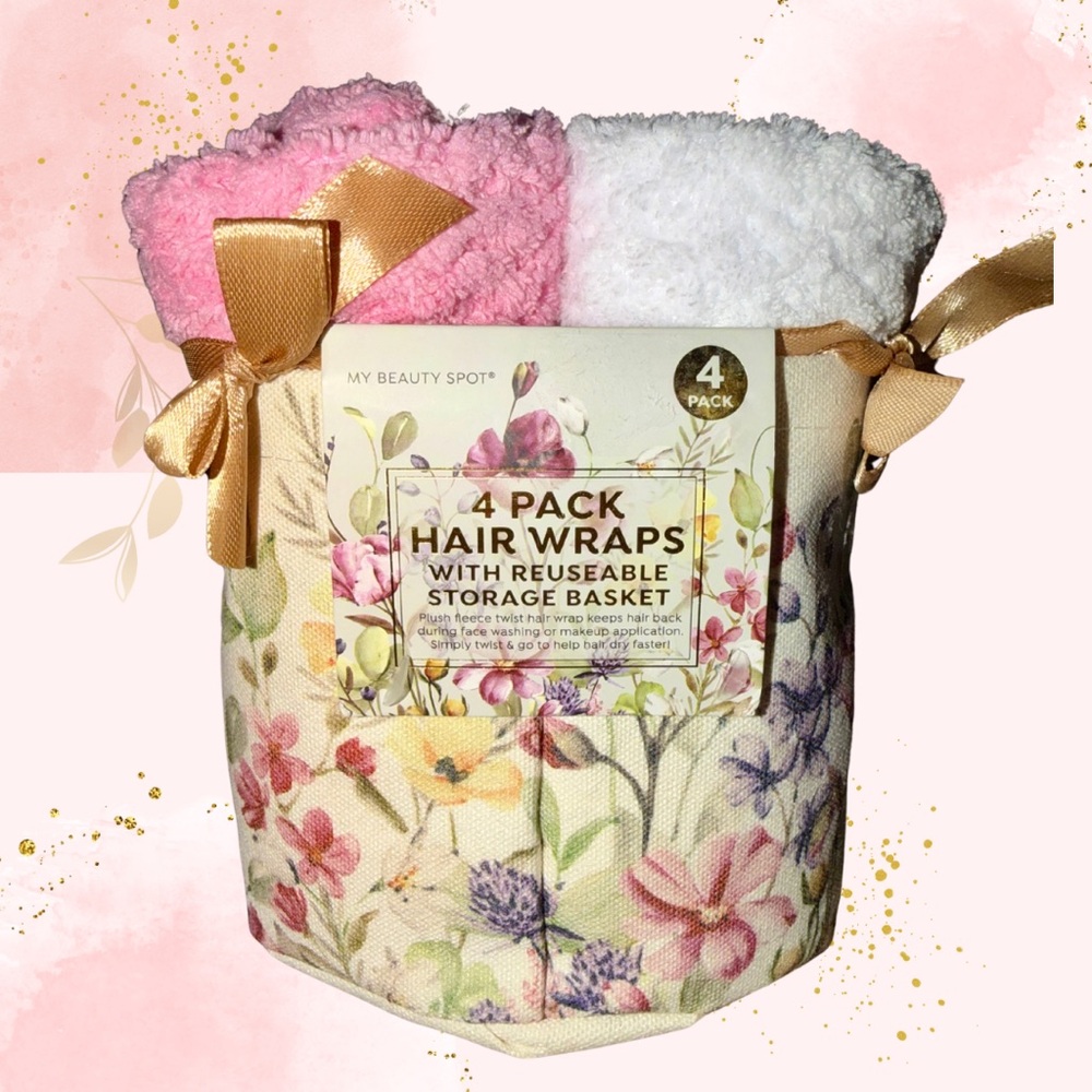 Hair Wraps - 4 Pack with Reusable Storage Basket - Picture 1 of 3